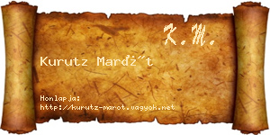 Kurutz Marót névjegykártya